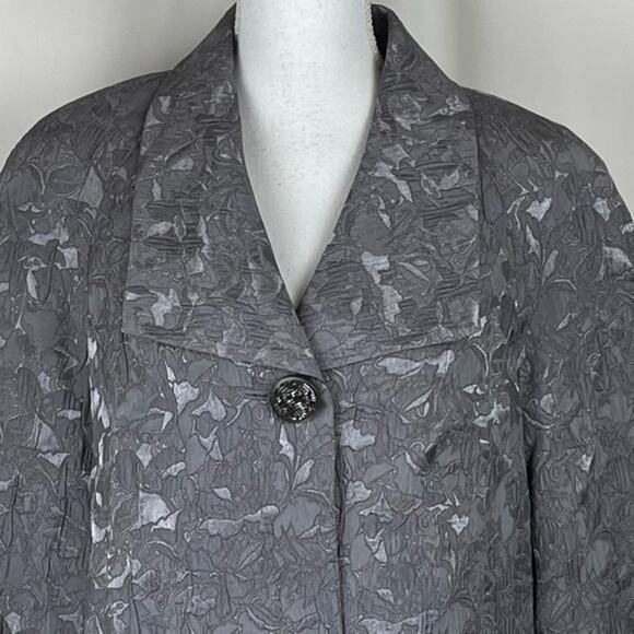 JM Collection Gray Metallic Floral Print Evening Jacket NWT Size 10 - Picture 3 of 12